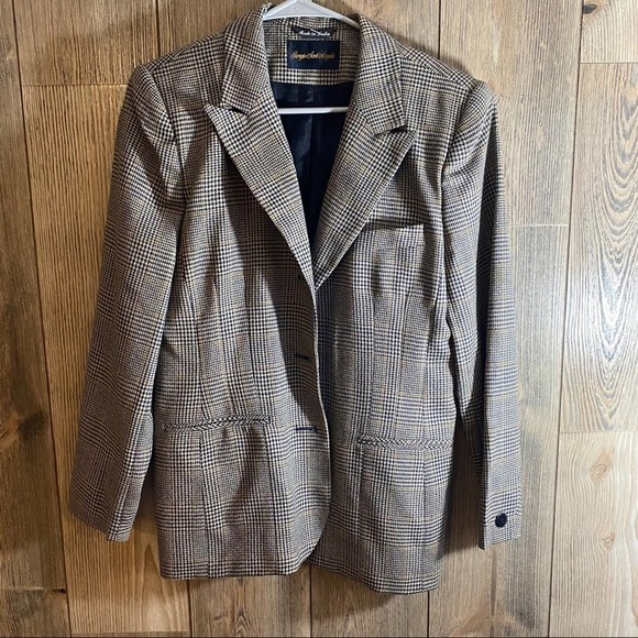 Giorgio Saint Angelo Wool Houndstooth Blazer 10P - Picture 1 of 5